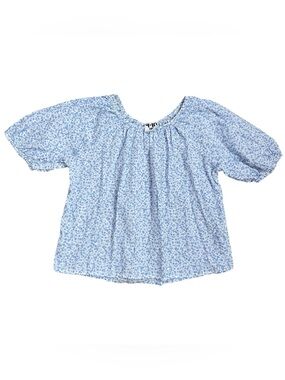 Cotton On Kids White & Blue Floral Embroidered Shirt